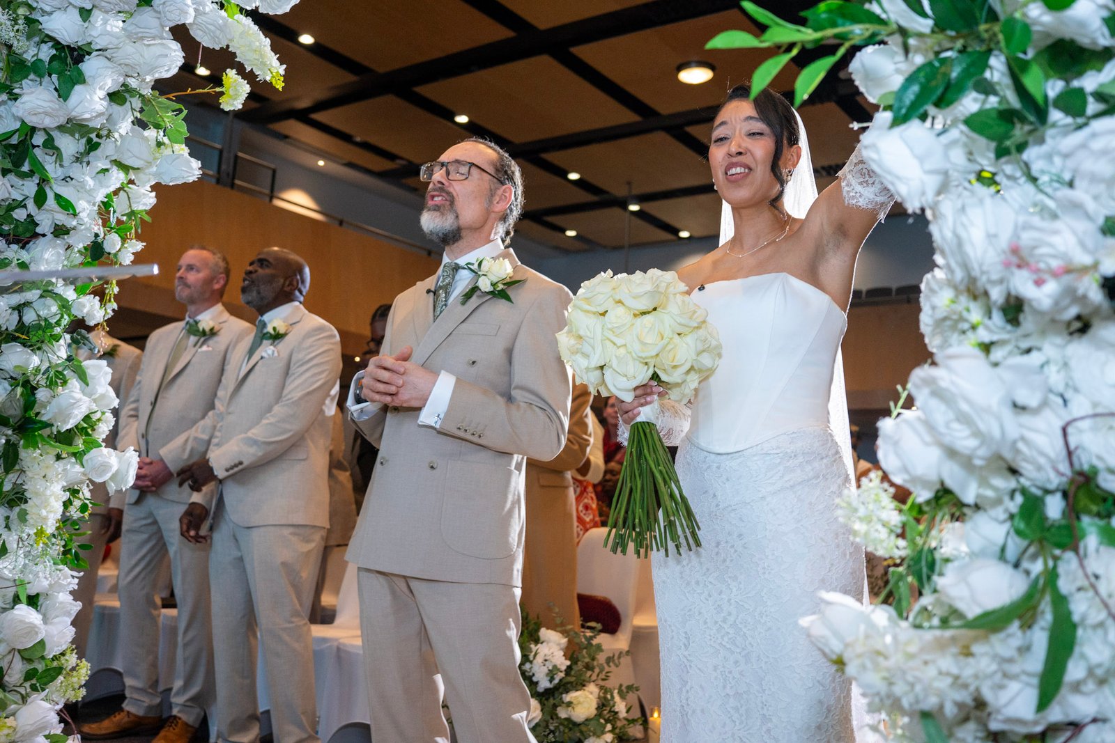 A bride entering her wedding ceremony