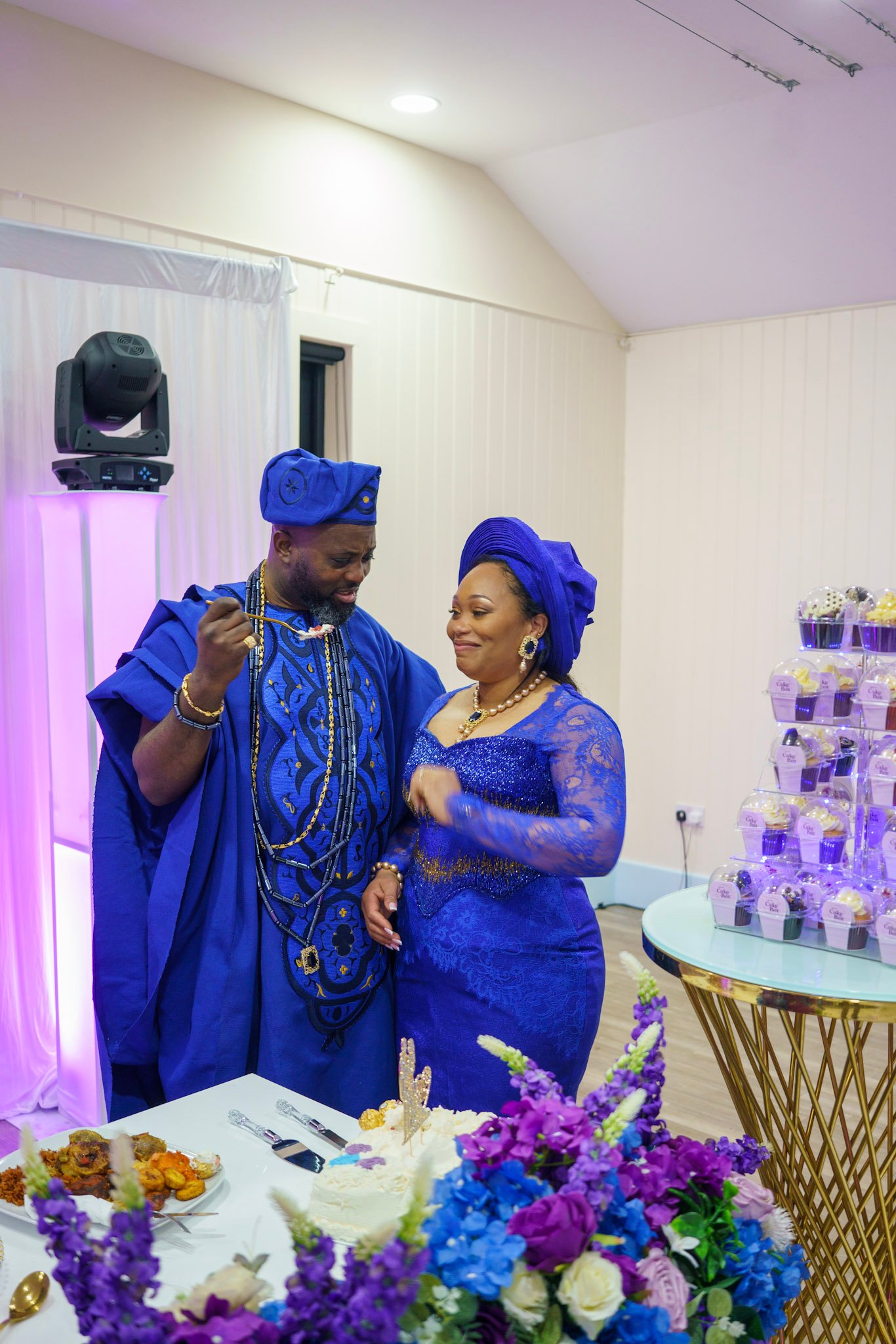 Wedding guests sharing a reception moment