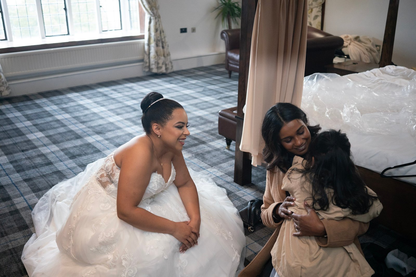 Bride with someone before the wedding