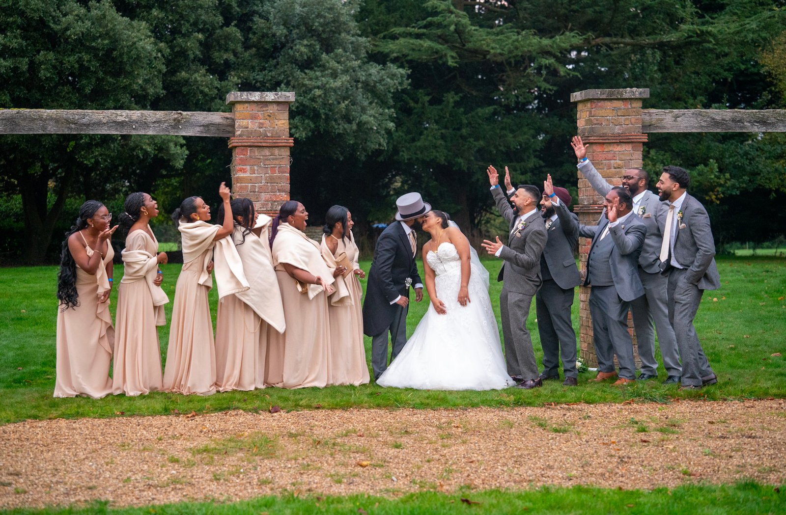 Wedding party group photograph
