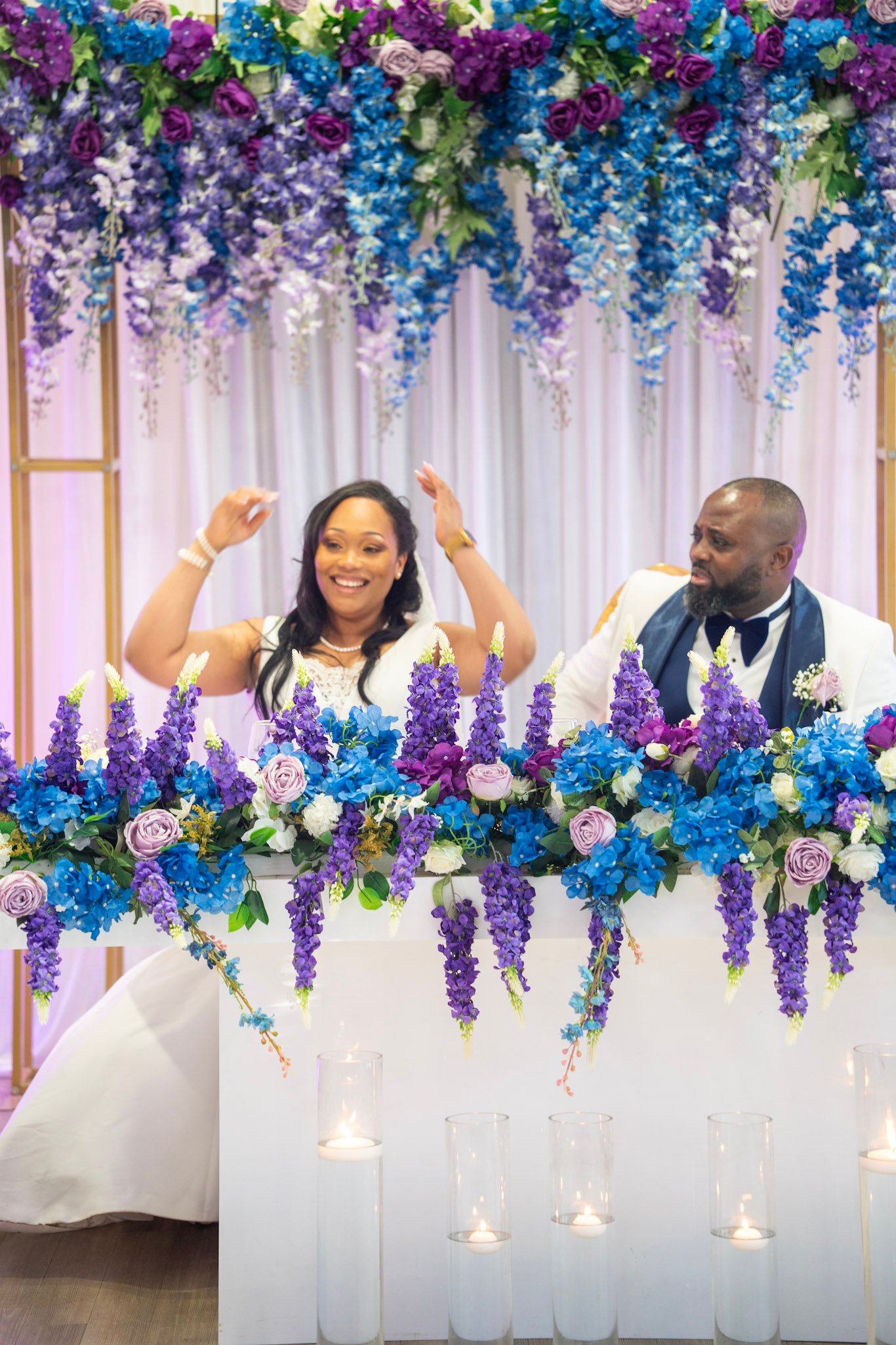 Bride and groom at the head table